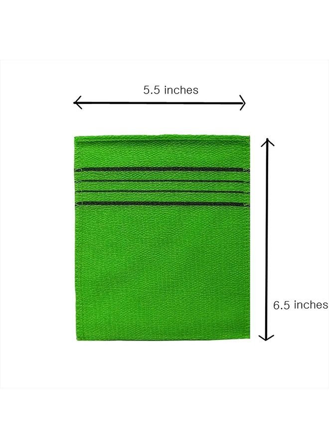 NOPIGO Korean Exfoliating Body Scrubber for Shower/ 4pcs(green2+red2), Asian Exfoliating Bath Washcloth for Dead Skin, Bath Sponge, Exfoliating Mitt Glove  - Image 3