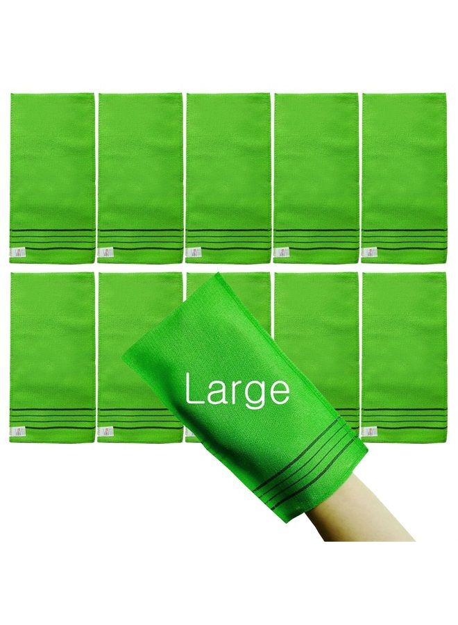 NOPIGO Korean Exfoliating Body Scrubber for Shower/ 4pcs(green2+red2), Asian Exfoliating Bath Washcloth for Dead Skin, Bath Sponge, Exfoliating Mitt Glove  - Image 1