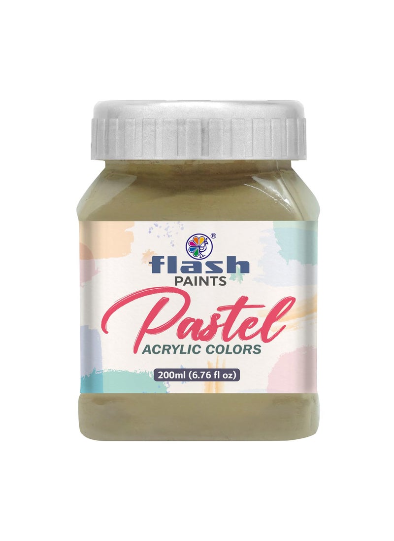 Flash - Flash Pastel Acrylic Colours-Rich Pigments Non Fading Non Toxic Acrylic Paint Set for Artists Professionals Students Hobby Painters (Set of 1 Color-200 ml, Sand) - Image 1