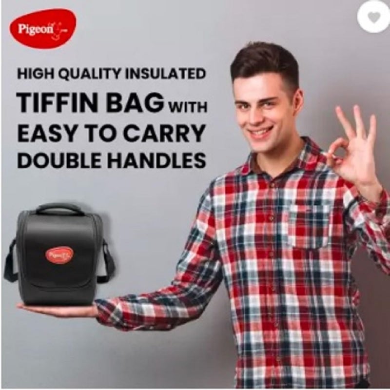 pigeon Pigeon by Stovekraft Heat and Treat Lunch Box Pack of 4 Microwave Safe, Leak Proof| 600ml,400ml,250ml,100ml | 750ml Black Bottle (1 year Warranty)  - Image 4