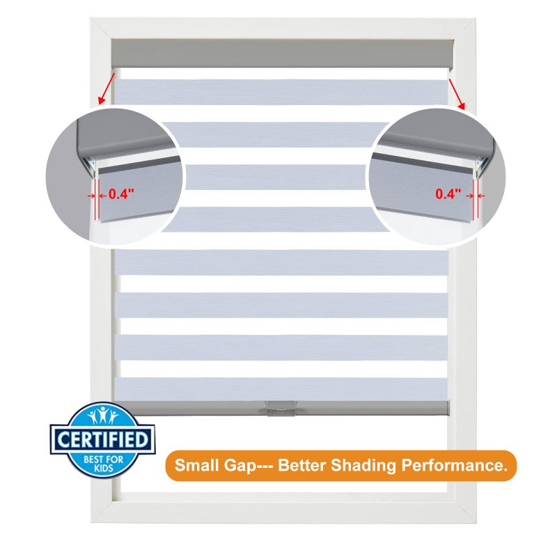 Persilux Blackout Zebra Blinds for Windows (28" W x 72" H, Light Grey) Cordless Zebra Shades for Indoor Windows, Sheer Shades Thermal Insulated Blinds with Upgraded Cassette, Window Shades for Home - Image 5