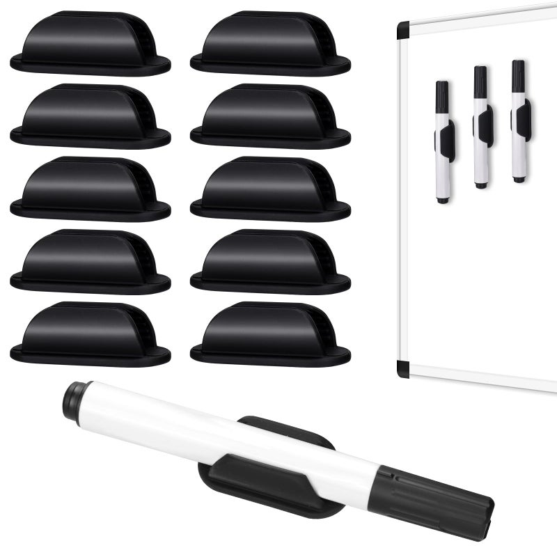 AIERSA Large Silicone Marker Holder for White Board, Dry Erase Adhesive Marker Holder, Marker Holder for Classroom Desk, Clipboard, Lockers, Wall, Single Marker Holder for School Office Supplies - Image 1