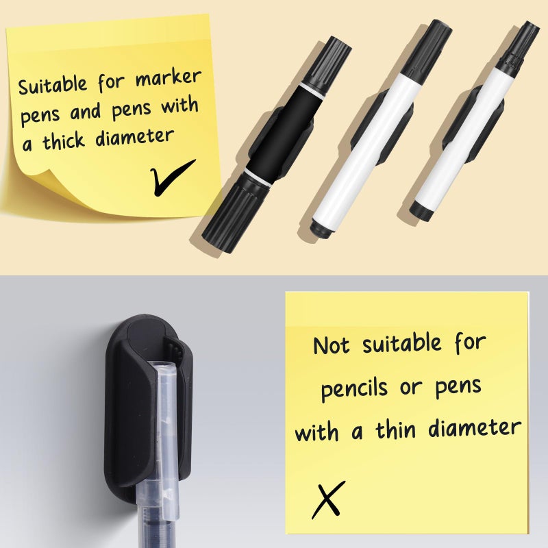 AIERSA Large Silicone Marker Holder for White Board, Dry Erase Adhesive Marker Holder, Marker Holder for Classroom Desk, Clipboard, Lockers, Wall, Single Marker Holder for School Office Supplies - Image 5