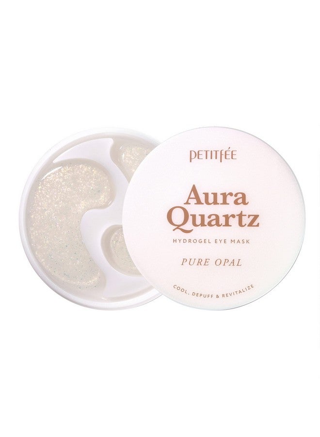 Petitfee Petitfee Aura Quartz Eye Mask Pure Opal 40 pcs (20 pairs) - Rejuvenating Hydrogel Eye Patch for Puffy Eye Bags, Cooling, Depuffing, Under Eye Elasticity, Reduces Fine Lines for Firming Eye Area - Image 1