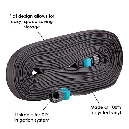 Gilmour 50' Black Flat Weeper Soaker Hose for Garden Beds, Drip Irrigation Outdoor Hose, Flexible Garden Hose for Vegetable Gardens, Flower Beds, Lawns, and Orchards - Image 2
