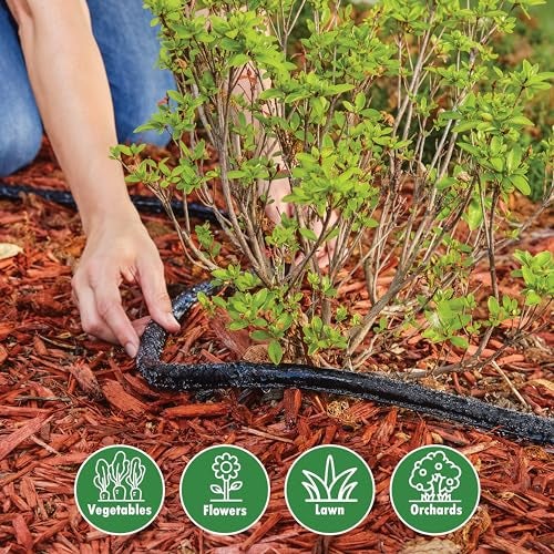 Gilmour 50' Black Flat Weeper Soaker Hose for Garden Beds, Drip Irrigation Outdoor Hose, Flexible Garden Hose for Vegetable Gardens, Flower Beds, Lawns, and Orchards - Image 3