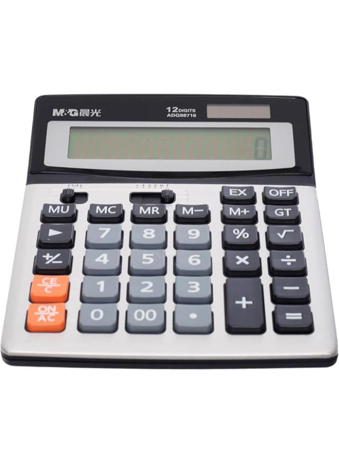 ام اند جي آلة حاسبة إلكترونية، عمليات رياضية متقدمة، شاشة كبيرة، طاقة مزدوجة - Image 1