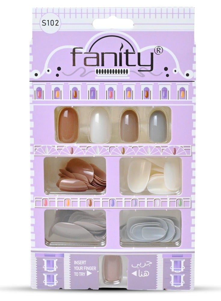 FANITY Artificial nails are specially designed for an instant, lasting touch of beauty. They come in a variety of shapes and lengths to suit all tastes. Easy to apply, they're perfect for special occasions or everyday use, and give you a feminine, attractive, and polished look without the need for a salon visit. 