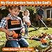 KidBloom Kids Gardening Tools Set with Vest 2in1 Kids Lawn Mower Kids Leaf Blower with Lights Sounds Toy Weed Wacker with Goggles Mask Outdoor Pretend Play Toys Birthday Gifts for Boys 3 - Image 4