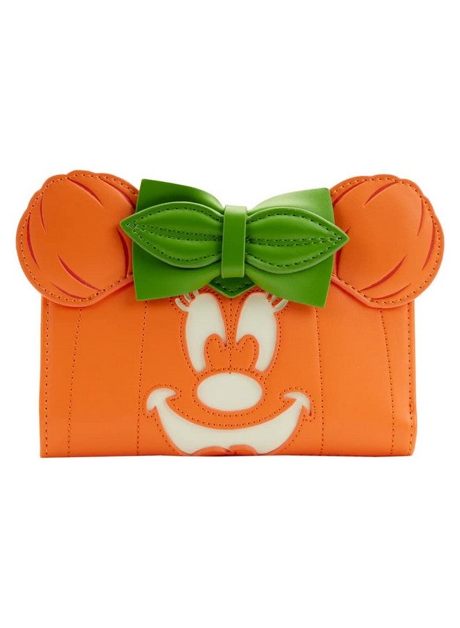 Loungefly Disney Glow Face Pumpkin Minnie Flap Wallet - Image 1