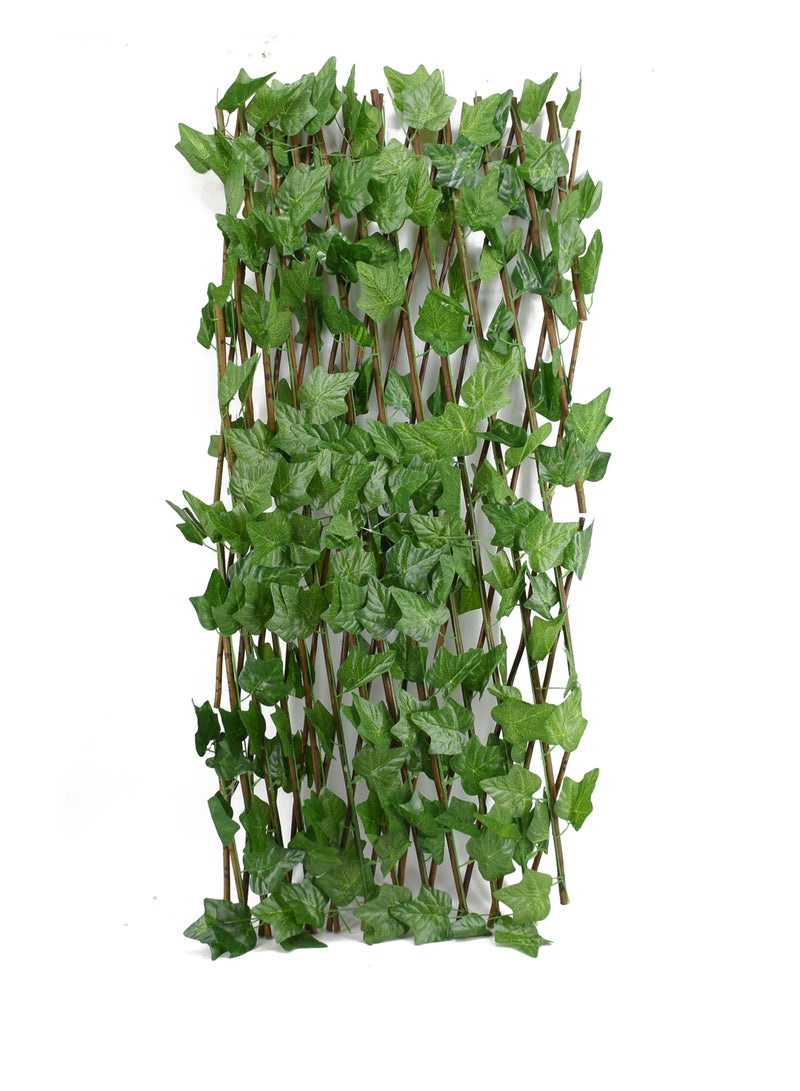 درامــــــا هوم  سياج خشبي من الخيزران مع نباتات اصطناعية أخضر 120 سم - Image 2