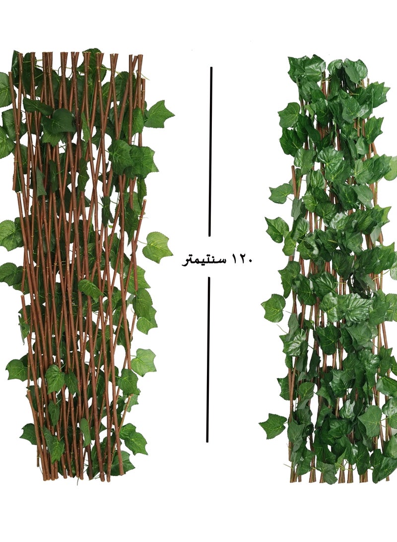 درامــــــا هوم  سياج خشبي من الخيزران مع نباتات اصطناعية أخضر 120 سم - Image 4