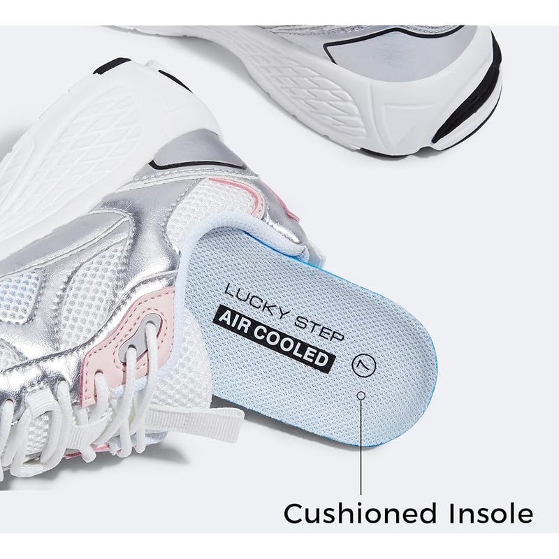 LUCKY STEP Women's Platform Chunky Fashion Sneakers Mesh Casual Running Tennis Workout Sport Work Trendy Athletic Walking Shoes - Image 4