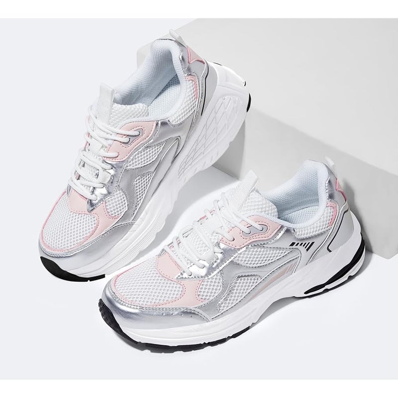 LUCKY STEP Women's Platform Chunky Fashion Sneakers Mesh Casual Running Tennis Workout Sport Work Trendy Athletic Walking Shoes - Image 5