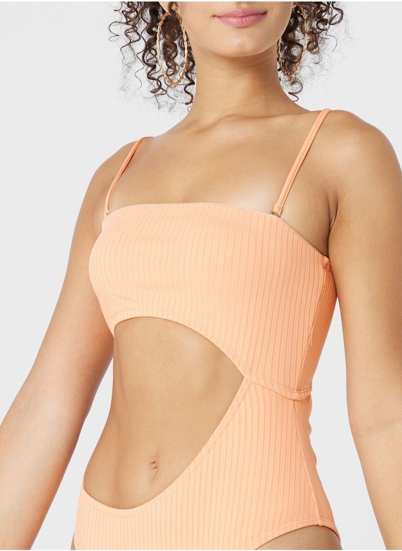 Cotton On Body - High Leg Cut Out Detail Swimsuit - Image 1