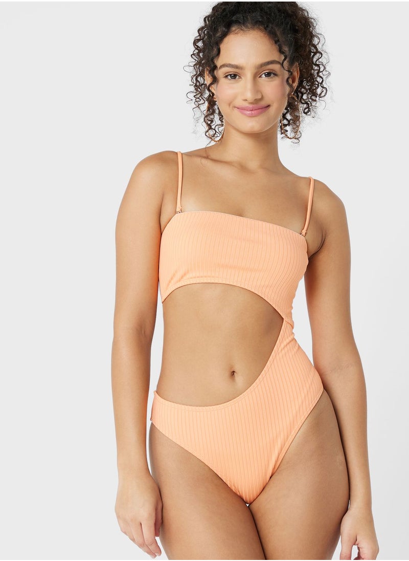 Cotton On Body - High Leg Cut Out Detail Swimsuit - Image 1