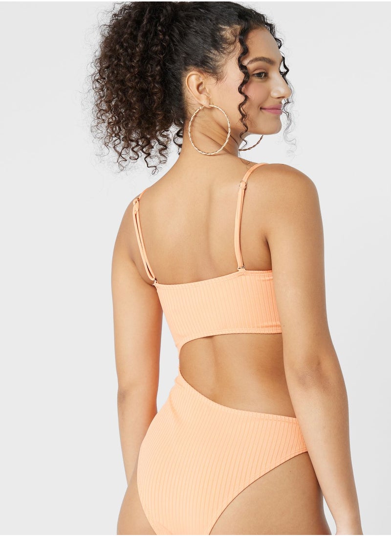 Cotton On Body - High Leg Cut Out Detail Swimsuit - Image 1