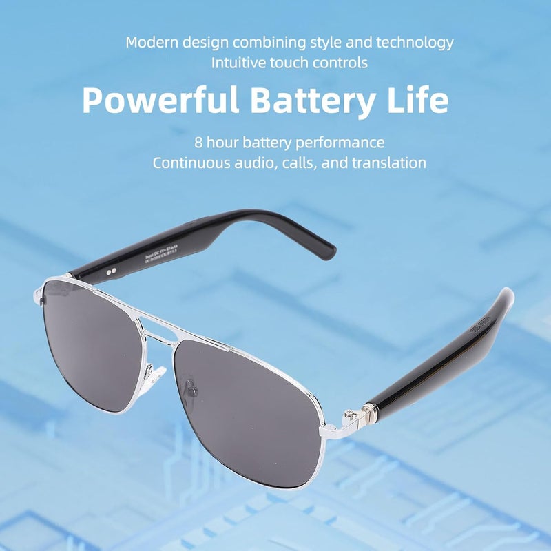 نظارات الترجمة الذكية ciciglow AI، نظارات ترجمة فورية بتقنية Bluetooth WL، 144 لغة مع Bluetooth 5.3، نظارات شمسية ذكية، عدسات مستقطبة ومقاومة للماء IP65 للسفر والقيادة - Image 2