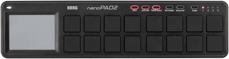 Korg nanoPAD2 Slim-Line USB MIDI Pads, Black - Image 1