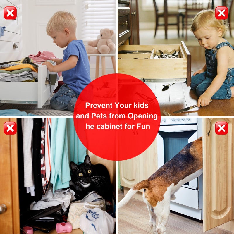 PHIXBEAR Cabinet Magnets for Closure with Adhesive No Drill â€“ Stainless Steel with Strong Magnetic Hold, Child Proof Lock for Kitchen, Bathroom & RV Cabinets 1.57â€ x 0.79â€ 8 Pack - Image 5