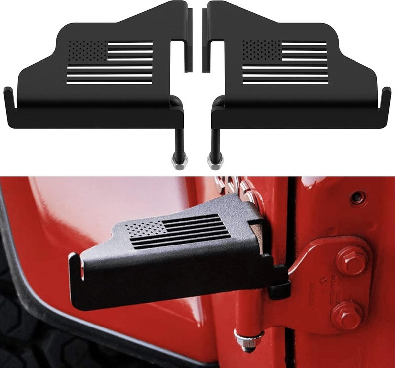 Moker Door-off Foot Pegs for Jeep Wrangler - Exterior Door Hinge Mounted Pedal Set of 2 Metal Powdercoated Bolt On Installation,Compatible with Jeep Wrangler JK JL Gladiator JT 2007-2024 - Image 1