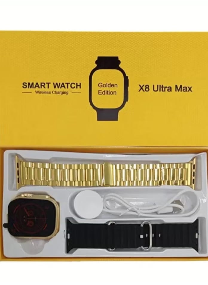 W&O - X8 Ultra Max Smart Watch 8 Series 49mm Gold Edition New Arrival with Bluetooth Calling, Wireless Charging - Image 1