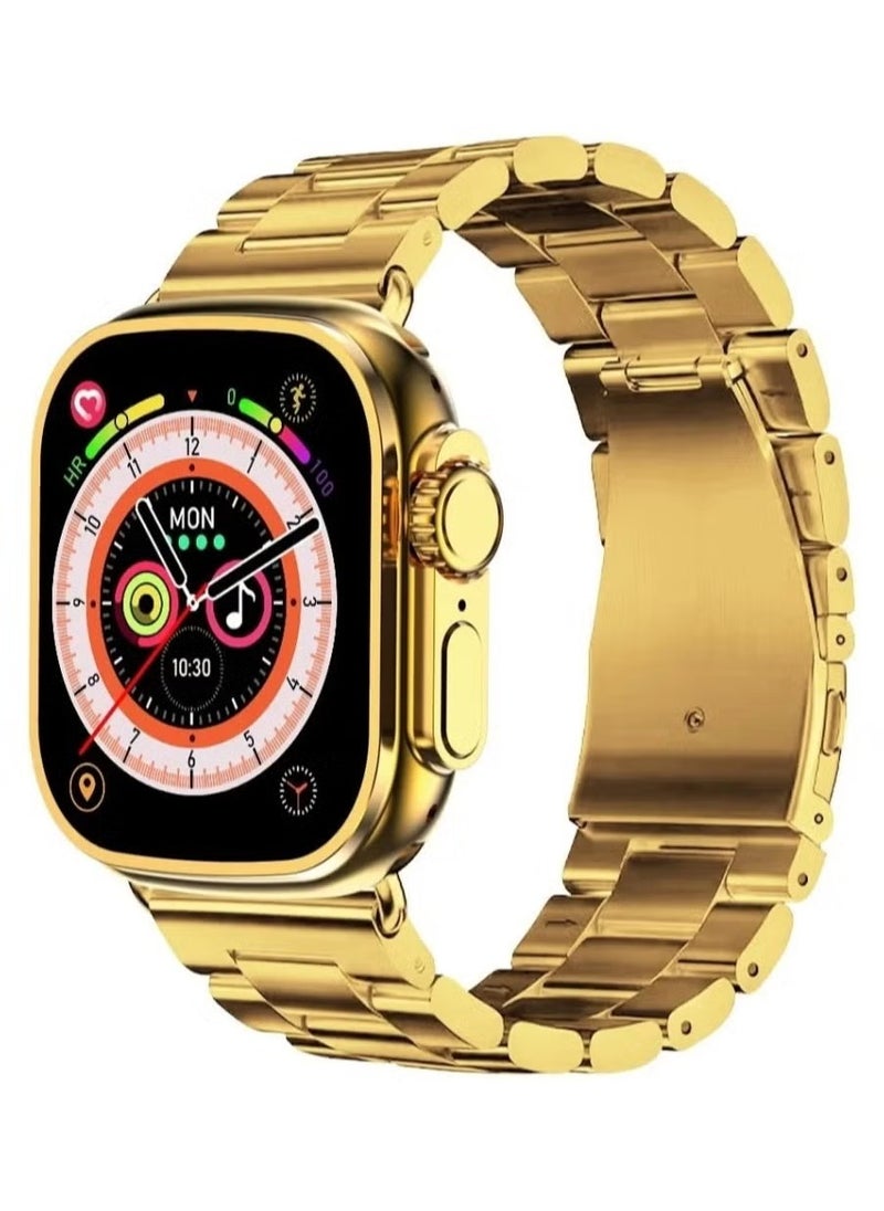 W&O - X8 Ultra Max Smart Watch 8 Series 49mm Gold Edition New Arrival with Bluetooth Calling, Wireless Charging - Image 1