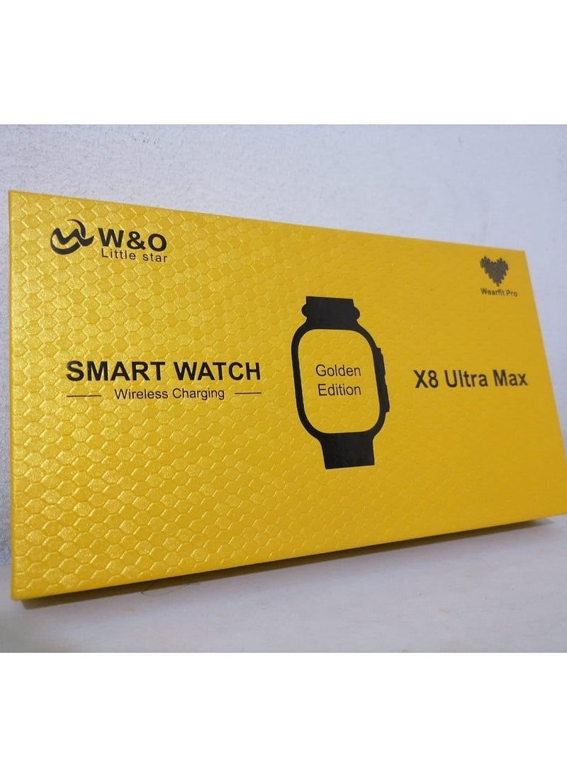 W&O - X8 Ultra Max Smart Watch 8 Series 49mm Gold Edition New Arrival with Bluetooth Calling, Wireless Charging - Image 1
