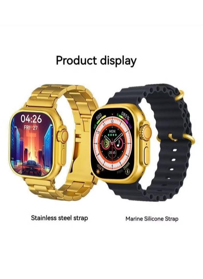 W&O - X8 Ultra Max Smart Watch 8 Series 49mm Gold Edition New Arrival with Bluetooth Calling, Wireless Charging - Image 1