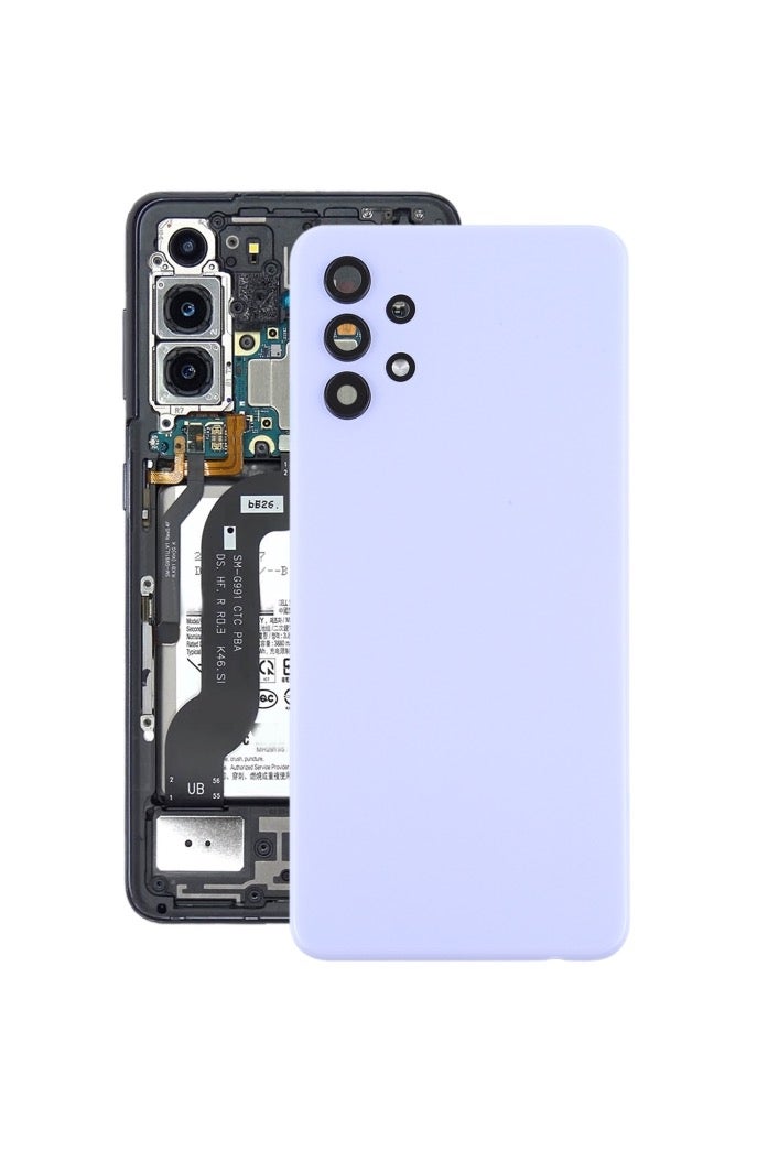 For Samsung Galaxy A32 5G Battery Back Cover with Camera Lens Cover - Purple - Image 1