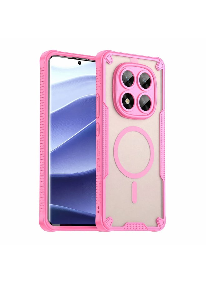 Cover For RM Note 14 Pro 5G Armor Glaze MagSafe Magnetic Phone Case Raised edges around the screen and camera lens help prevent scratches - Pink - Image 1