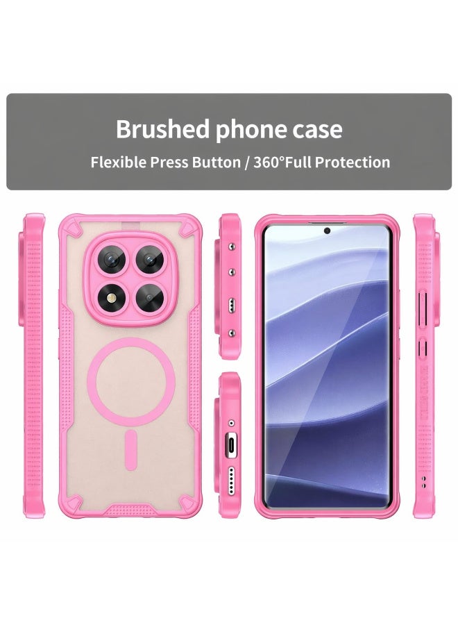 Cover For RM Note 14 Pro 5G Armor Glaze MagSafe Magnetic Phone Case Raised edges around the screen and camera lens help prevent scratches - Pink - Image 2