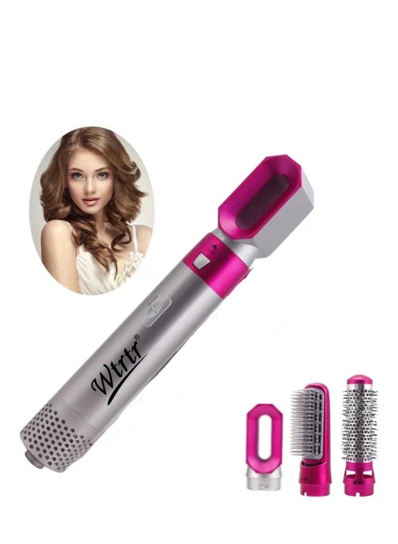 Wtrtr 2 In 1 Hair Dryer Brush Hot Comb Set 1000W Hot Air Hair Curler and Straightener Styling Tool Comb Curling Brush Suitable for Women Hair Types - Image 1