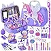 Beayuck Kids Makeup Kit for Girls Girls Makeup Kit Toys Real Washable Cosmetic Set with Storage Case Kids Play Makeup Set for Christmas Birthday Gift 3 4 5 6 8 10 11 12 Years Old Purple - Image 3