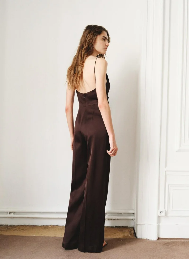 مانجو Long Jumpsuit With V-Neck