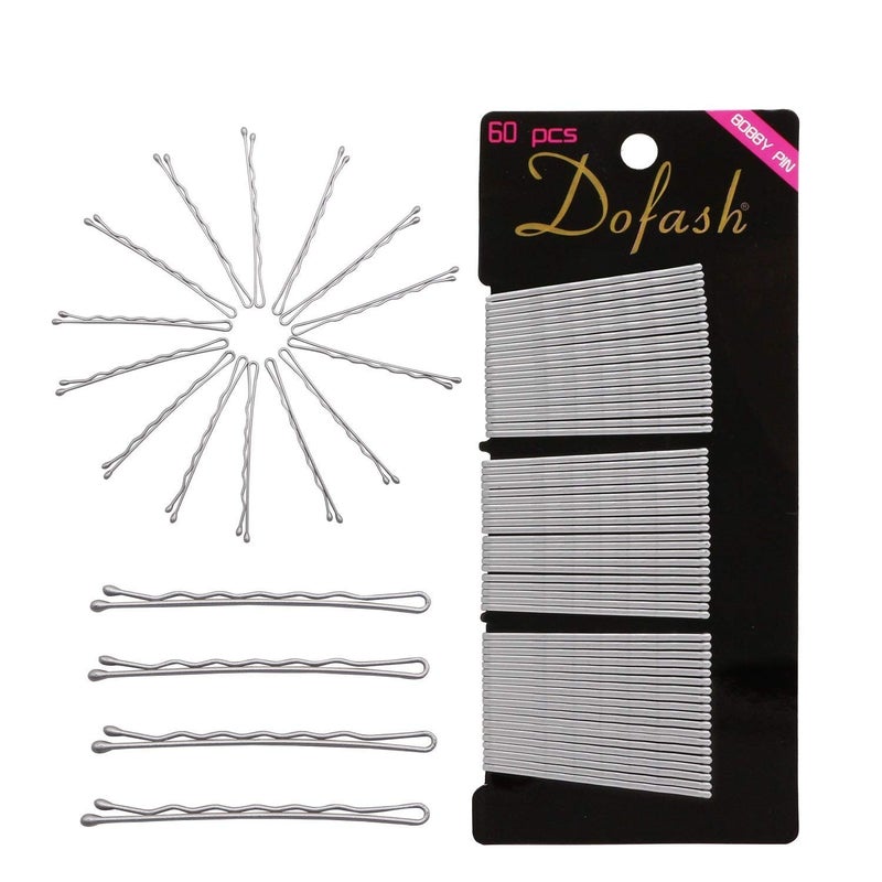 Dofash 5CM2In Wavy Bobby Pins Silver Hairpins Metal Hair Grips for Hair Decoration 60pcsSilver