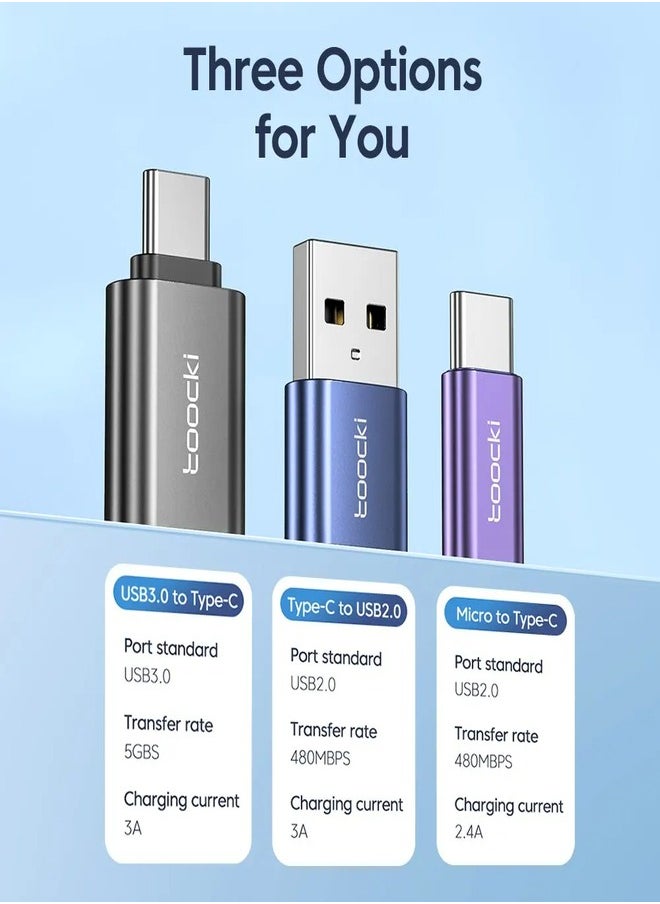 مجموعة من 3 قطع محول تايب C الى USB ,USB الى تايب C , مايكرو الى تايب C - pzsku/Z40E8E2D0AB62A25A40FAZ/45/_/1725449250/b9862f95-1809-4847-8110-f14790b724a3