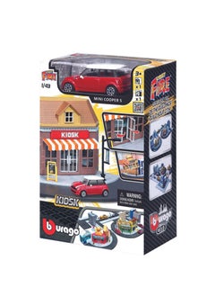 Bburago 1:43 حريق شارع Bburago City Kiosk Store بما في ذلك. 1 سيارة متنوعة الطراز قد تختلف  - Image 4