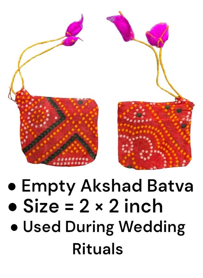Bani Thani® Marathi Wedding Akshada Empty Potli Bandhani Cotton Batwa for Wedding Ceremony for Akshada Packing (Pack of 200 Pices) - Image 2