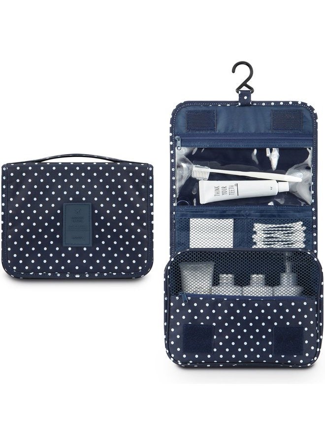 Betterchoi Hanging Toiletry Bag - Large Cosmetic Makeup Travel Organizer for Men & Women with Sturdy Hook (Polka Dot) - Image 2