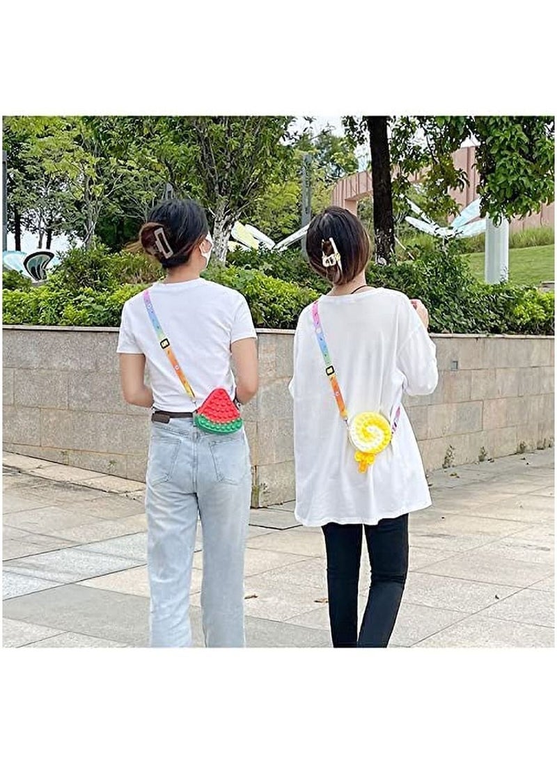 Estelle - Eestelle Pop Fidget Toys It Watermelon Shoulder Bag, Purse, Popper Push Bubble Fidget Sensory Stress Release Toys for Kids, School Supplies Backpack Messenger Bag for Girls (watermelon) - Image 1
