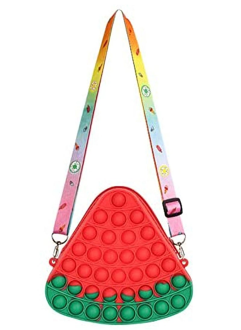 Estelle - Eestelle Pop Fidget Toys It Watermelon Shoulder Bag, Purse, Popper Push Bubble Fidget Sensory Stress Release Toys for Kids, School Supplies Backpack Messenger Bag for Girls (watermelon) - Image 1