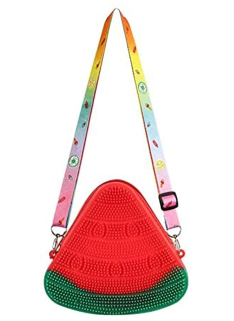 Estelle - Eestelle Pop Fidget Toys It Watermelon Shoulder Bag, Purse, Popper Push Bubble Fidget Sensory Stress Release Toys for Kids, School Supplies Backpack Messenger Bag for Girls (watermelon) - Image 1