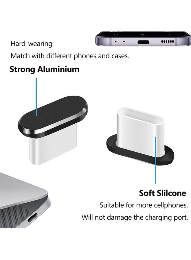 Wffo 6 Pack USB C Dust Plug - 3.5mm Headphone Dust Plug - Type C Anti Dust Plug Cover Charging Port Protector Cap with Cleaning Brush - for iPhone 15/16 Series, Samsung Galaxy S22/S21/S20, Note 20/10, All USB C Devices - Compatible with Mobiles and Laptops - Gold - Image 4