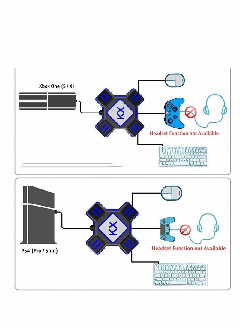 Excefore - محول لوحة مفاتيح الماوس، محول وحدة التحكم في الألعاب لمحول لوحة المفاتيح المحمولة USB 2.0 متوافق مع PS4/Xbox One/N-Switch/PS3 - Image 1