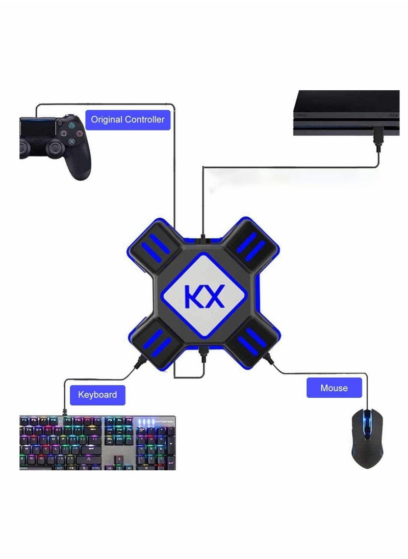 Excefore - محول لوحة مفاتيح الماوس، محول وحدة التحكم في الألعاب لمحول لوحة المفاتيح المحمولة USB 2.0 متوافق مع PS4/Xbox One/N-Switch/PS3 - Image 1
