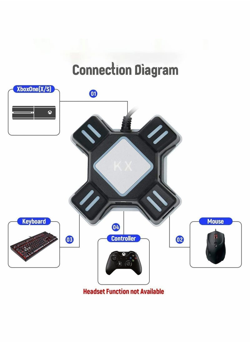 Excefore - محول لوحة مفاتيح الماوس، محول وحدة التحكم في الألعاب لمحول لوحة المفاتيح المحمولة USB 2.0 متوافق مع PS4/Xbox One/N-Switch/PS3 - Image 1