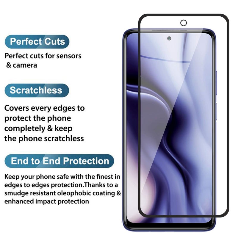 OpenTech حماية شاشة زجاجية مقسّاة بمعيار عسكري متوافقة مع Xiaomi Poco F3 / Poco F3 GT / Poco F4 / Poco F4 GT / Poco X3 / Poco X3 Pro / Poco X4 Pro مع تغطية من الحافة إلى الحافة ومجموعة تركيب سهلة - Image 2