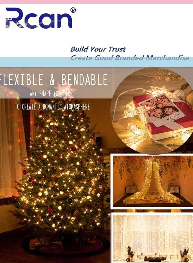 Rcan 20 LED Photo Clip Copper String Lights Twinkle Starry Lights Battery Powered Hang Pictures Cards Bedroom Wall Decorations for Home Bedroom Wall Party Wedding Decor - Image 5