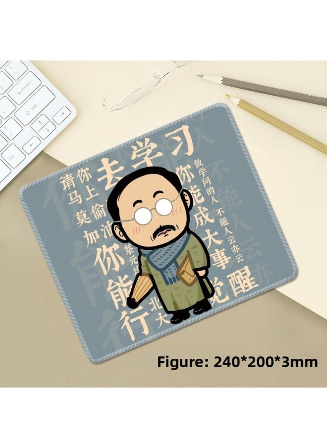 Generic - Awakening Age Mouse Pad Li Dazhao Lu Xun Chen Duxiu Youth Peripheral Mouse Pad Non-slip Dirty-resistant Mouse Pad-Color:300x250x3-Pattern:Lu Xun - Image 1